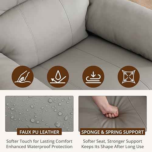 360° Swivel Rocking Leather Recliner Chair for Adults