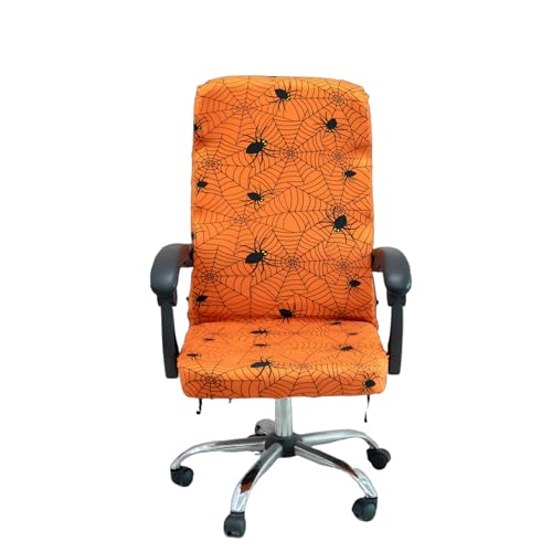 Halloween Office Chair CoversHorror Bloody Handprints Footprints on White Horror Theme Print Stretchable Slipcover for Modern Simplism Style High Back Boss Chair