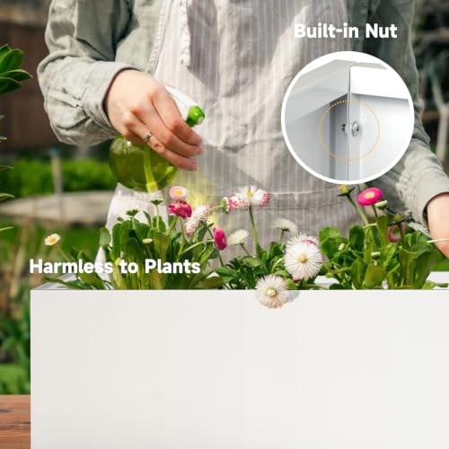 Metal Planter Box 36" L x 12" W x 16" H White Steel Outdoor Planter Box
