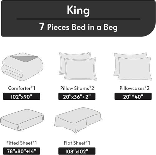 Lemon Blossom Bed in a Bag King 7 Pieces