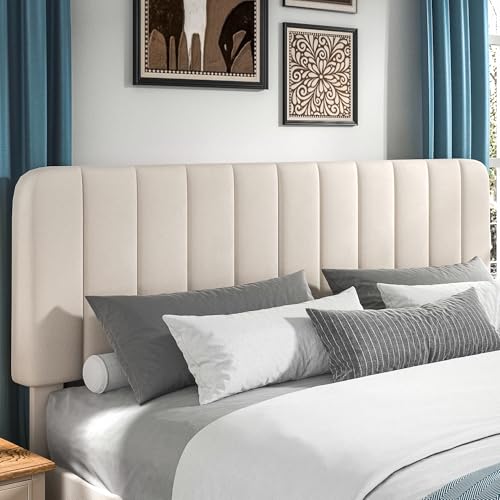 King Size Bed Frame with Upholstered Headboard