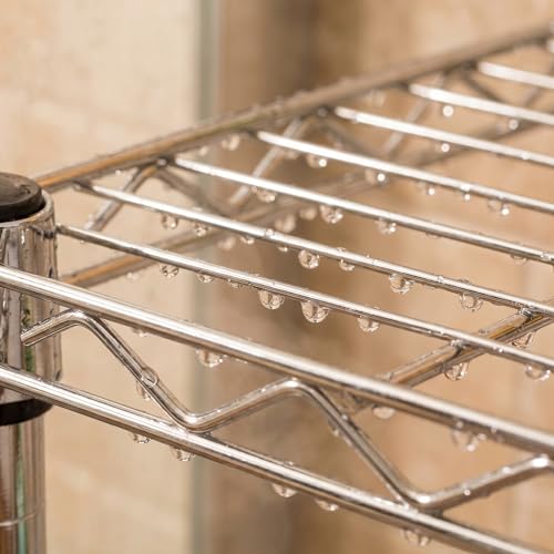 Over-the-Toilet Bathroom Storage Shelf, Steel, Chrome, 3-Tier
