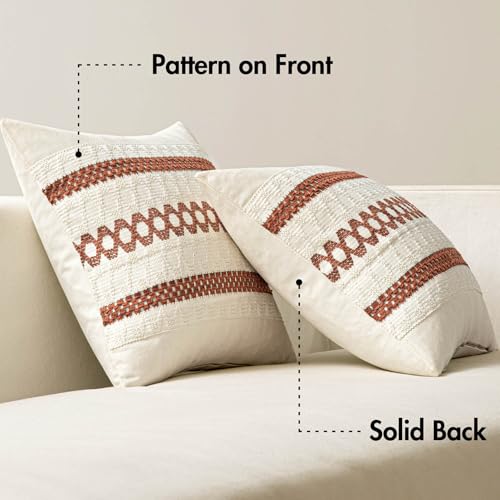 Set of 2 Fall Rust Decorative Lumbar Pillow Covers 12x20 (2 Count)