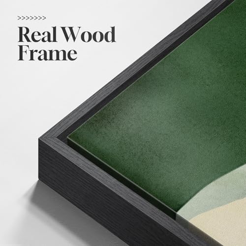 Large Framed Sage Green Abstract Wall Art for Living Room (3 Count)
