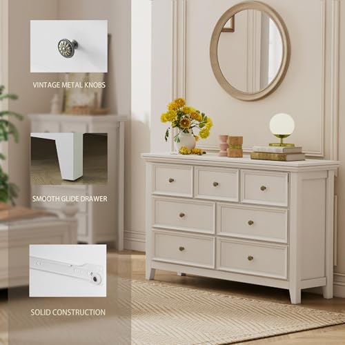 White 7 Drawer Dresser