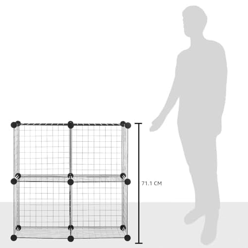 4 Cube Wire Grid Storage Organizer