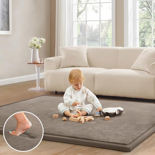 Baby Play Mat for Floor Nursery Rug Muscle Mat Area Rug Playroom Rug 39"x59" Playpen Mat Elastic Foam 1.3" Thick Crawling Mat for Babies