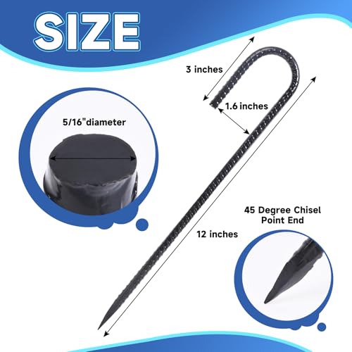 12 Inch Heavy Duty Rebar Stakes (20 Count)