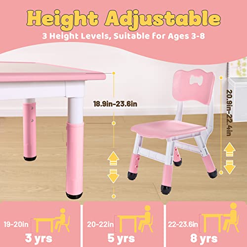 Kids Table and 4 Chairs Set for Ages 3