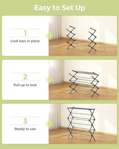 3 Tier Foldable Clothes Drying Rack