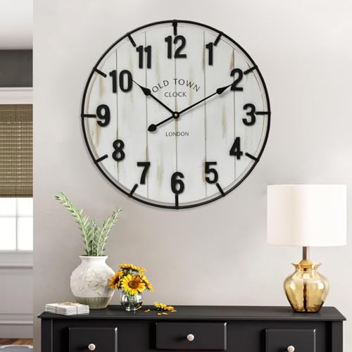 Large Old Town Farmhouse Wall Clock