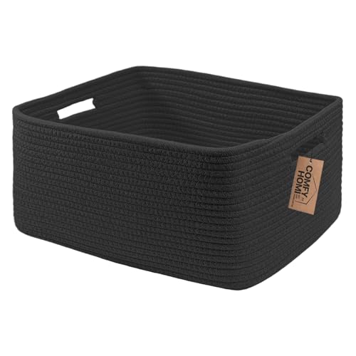 Cotton Rope Woven Basket with Handles for Shelves