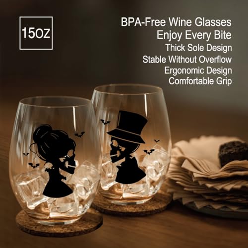 Skull Wine Glass 2 Piece with Gift Box