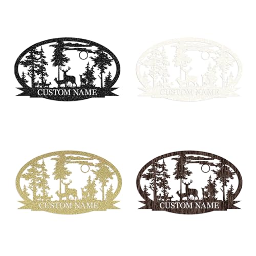 Personalized Deer Metal Cabin Sign