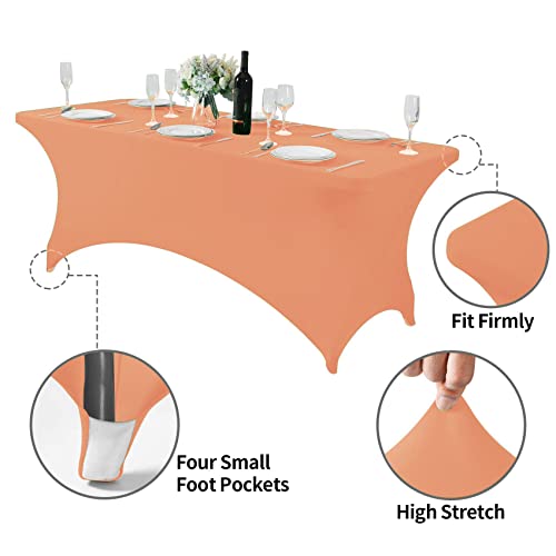 Spandex Table Cover for 6Ft or 4fT or 8ft Table Universal Fitted Stretch Tablecloth for Party