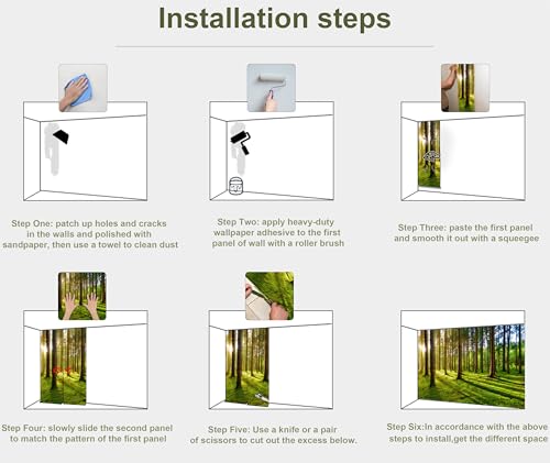 Sunshine Green Forest Woodland Wallpaper Wall Mural
