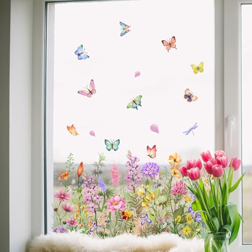 Wildflower Butterfly Window Decals