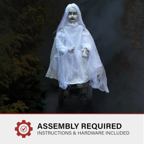 4.0 Ft. Sitting Tombstone Girl Animatronic by Tekky