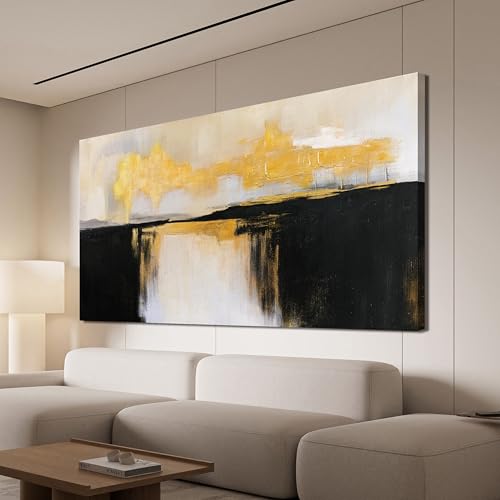 Black and Gold Abstract Wall Art Print For Bedroom Wall Decor 20x40"