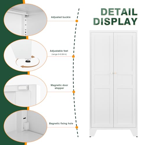 White Storage Cabinet with Feets