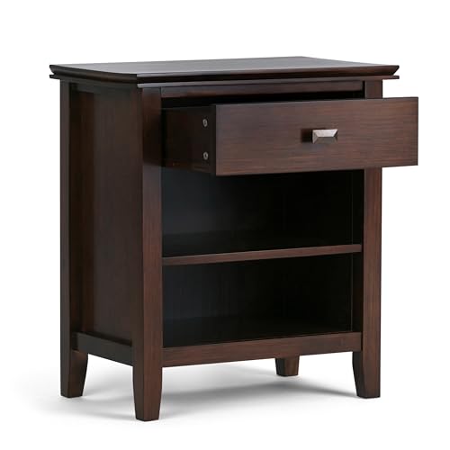 Artisan 24" Wide Solid Wood Bedside Table in Russet Brown