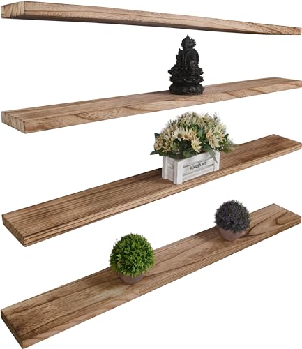 Wood Floating Shelves for Wall Decor (4 Count)