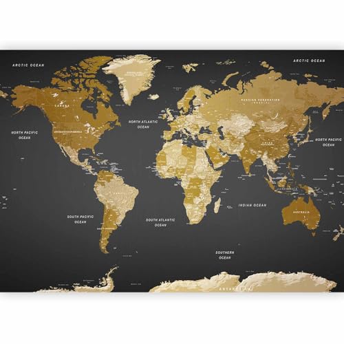 Premium Wall Mural World Map 98x69 in (5 Count)