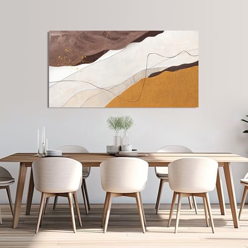 Abstract Canvas Art Wall Decor Brown Artwork for Walls Bedroom 24" X 48"