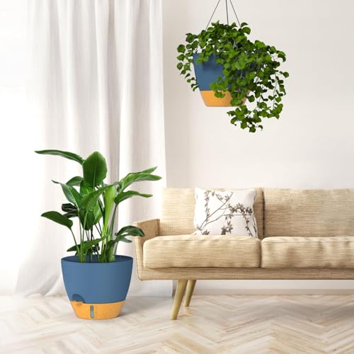 12 Inch Large Self Watering Hanging Planters for Indoor Outdoor Plants
