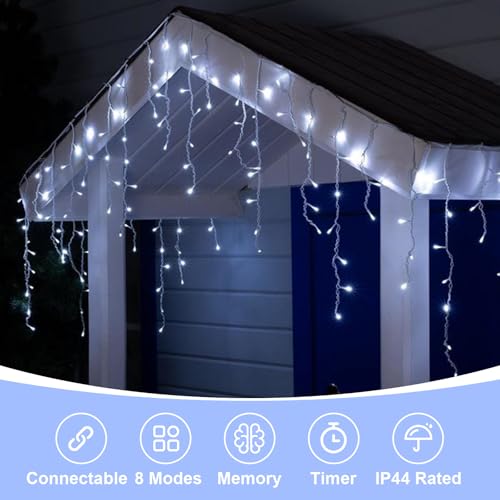 Icicle Lights for Outside (66 Foot)