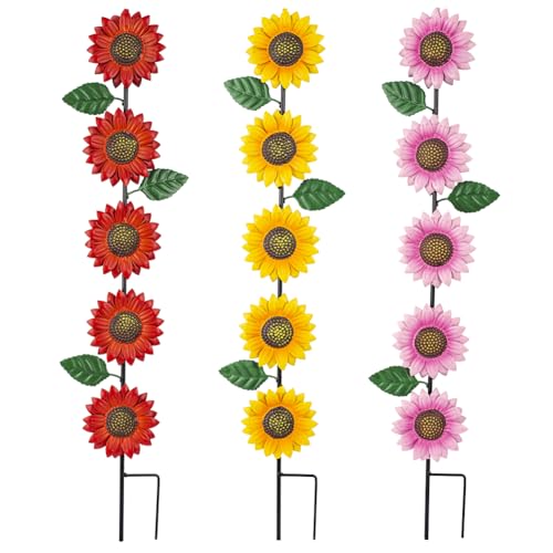 3Pack Sunflower Decorative Garden Stakes (3 Count)