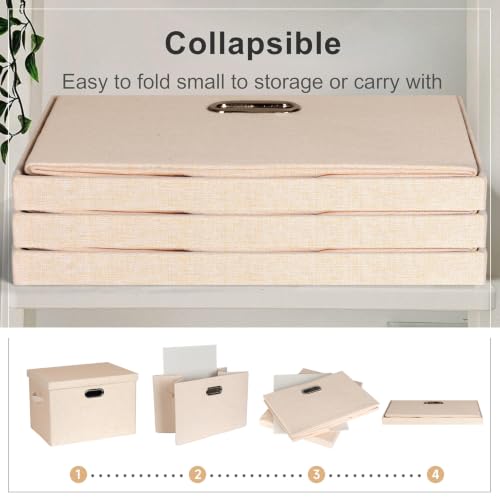 Storage Bins with Lids Fabric Closet Organizers Cubes Office Organization (3 Count)
