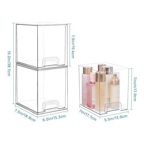 Clear Stackable Storage Drawers (2 Count)