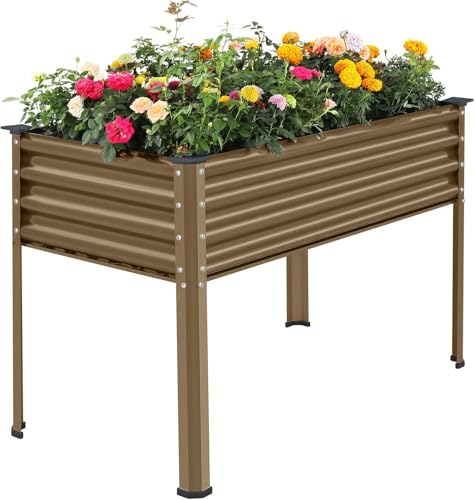 Galvanized Oval Large Metal Raised Garden Bed with Legs for Vegetables
