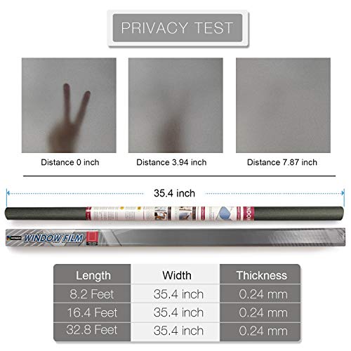 Static Cling Window Privacy Film (9.5 Sq Ft)