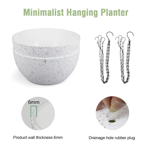 8 inch Hanging Planters for Small Indoor Outdoor Plants (2 Count)