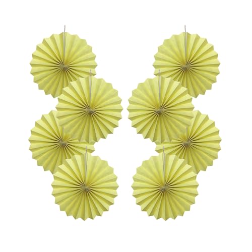 Yellow Party Decorations Light Yellow Round Paper Fan 12inch DIY (30 Count)