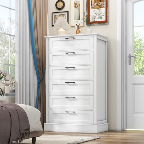 White 6 Drawer Dresser
