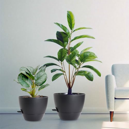 12/10/9 inch Self Watering Pots for Indoor Outdoor Plants, Set of 3 (3 Count)