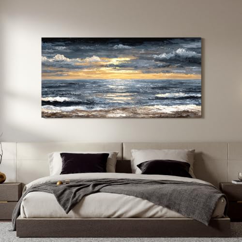 Canvas Wall Art Decor Modern Wall Art Pictures for Living Room Abstract Coastal Wall Art Prints Large Landscape Wall Art Decorations Abstract Canvas Art Wall Decor Bedroom Office Decor 24" X 48"