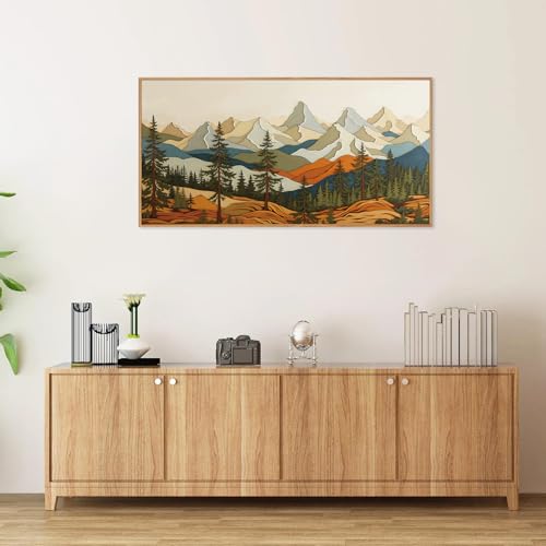 Vintage Mountains Framed Canvas Wall Art
