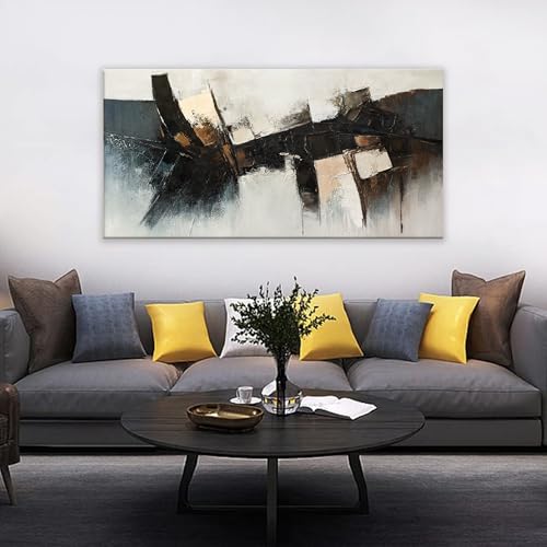 Black Wall Art Abstract Wall Decor Modern Artwork Canvas Prints Picture Canvas Art Wall Decor Modern Abstract Art Bedroom Living Room Office Decoration Ready To Hang 24"X48"