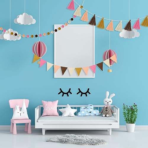 9.8 FT Rainbow Pom Pom Tassel Garland for Classroom Felt Boho Color
