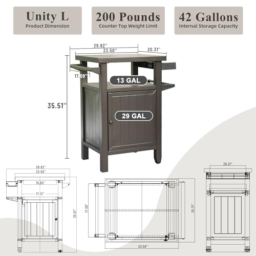 Domi Grill Carts Outdoor with Storage and Wheels