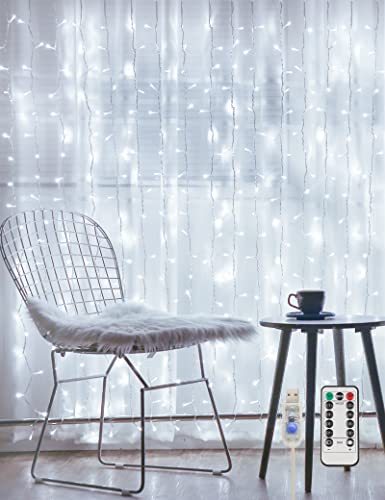 White Curtain Lights for Bedroom Wall