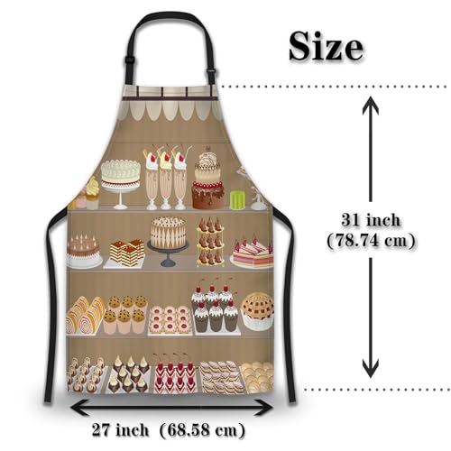 Aprons for Cooking for Women Cake Candy Sweet Women’s Apron for Kitchen Cooking Restaurant BBQ Painting Crafting Gardening 27”