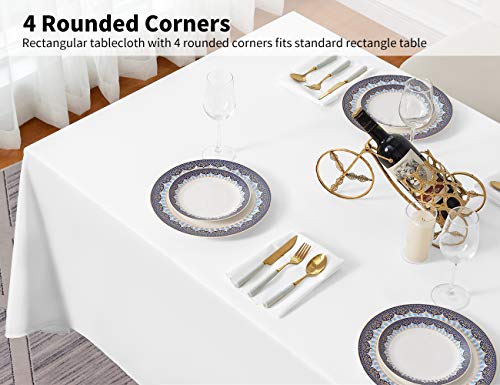 60x120 Inch White Tablecloth for 6 Foot Rectangle Tables