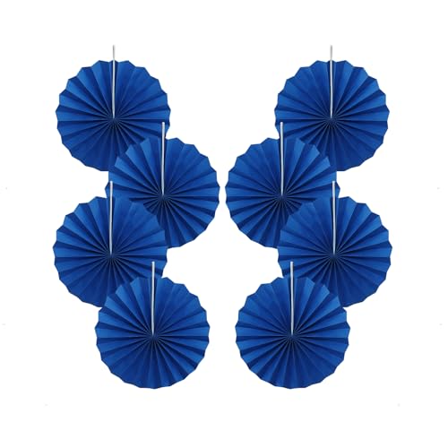 Blue Birthday Decorations DIY Blue Paper Fans Hanging Decoration 12in (30 Count)