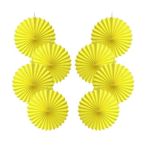 Yellow Birthday Party Decorations Sunshine Yellow Hanging Paper Fans 12inch