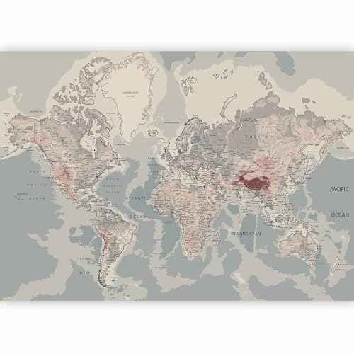 Wall Mural World Map 77x55 in (29.49 Sq Ft)